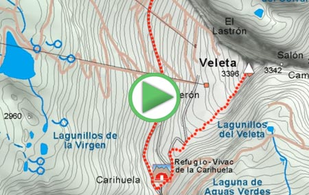 Animación de la ruta desde Pradollano a La Carihuela y al Veleta
