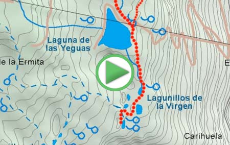 Animación de la ruta desde la Hoya de la Mora a los Lagunillos de la Virgen