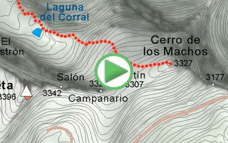 Animación de la Ruta desde Pradollano al Cerro de los Machos