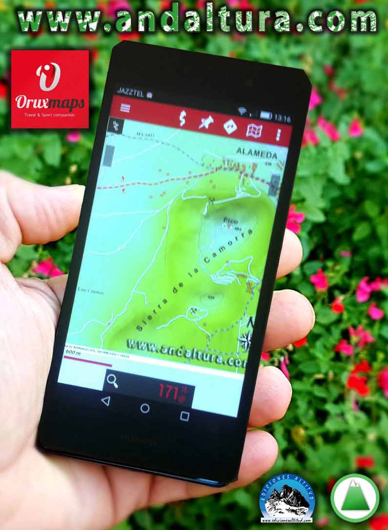 Imagen de las Rutas de Andaltura en la aplicación para móviles Oruxmaps