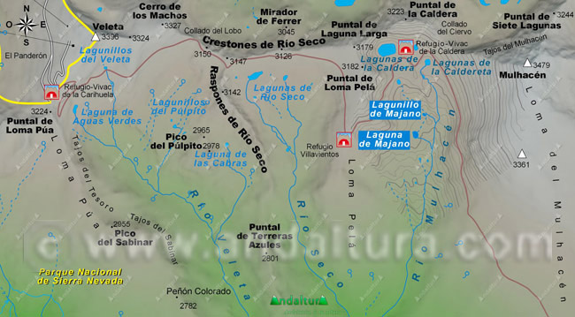 Mapa Lagunas de Majano