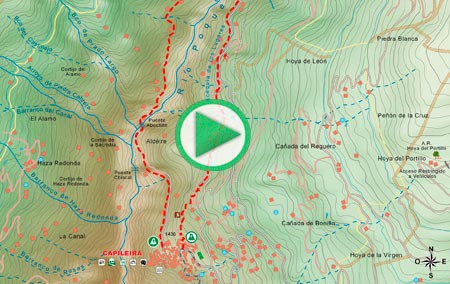 Animación de la ruta por el Barranco del Poqueira, desde Capileira hasta "La Cebadilla" y regreso al municipio