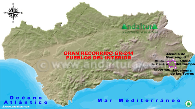 Mapa del Gran Recorrido GR244, Pueblos del Interior