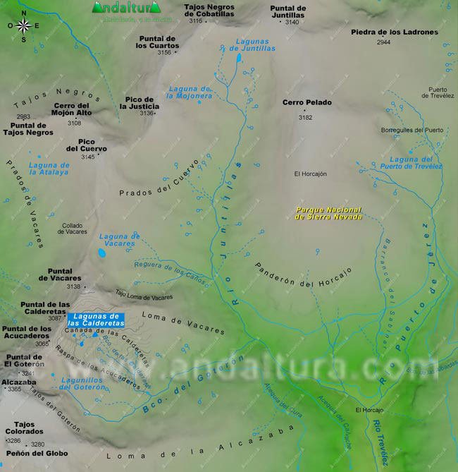 Mapa Lagunas de las Calderetas