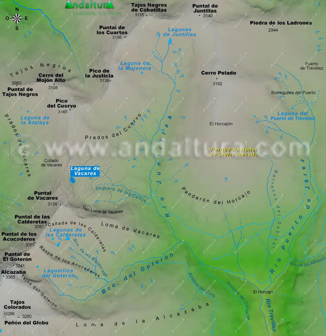 Mapa Laguna de Vacares